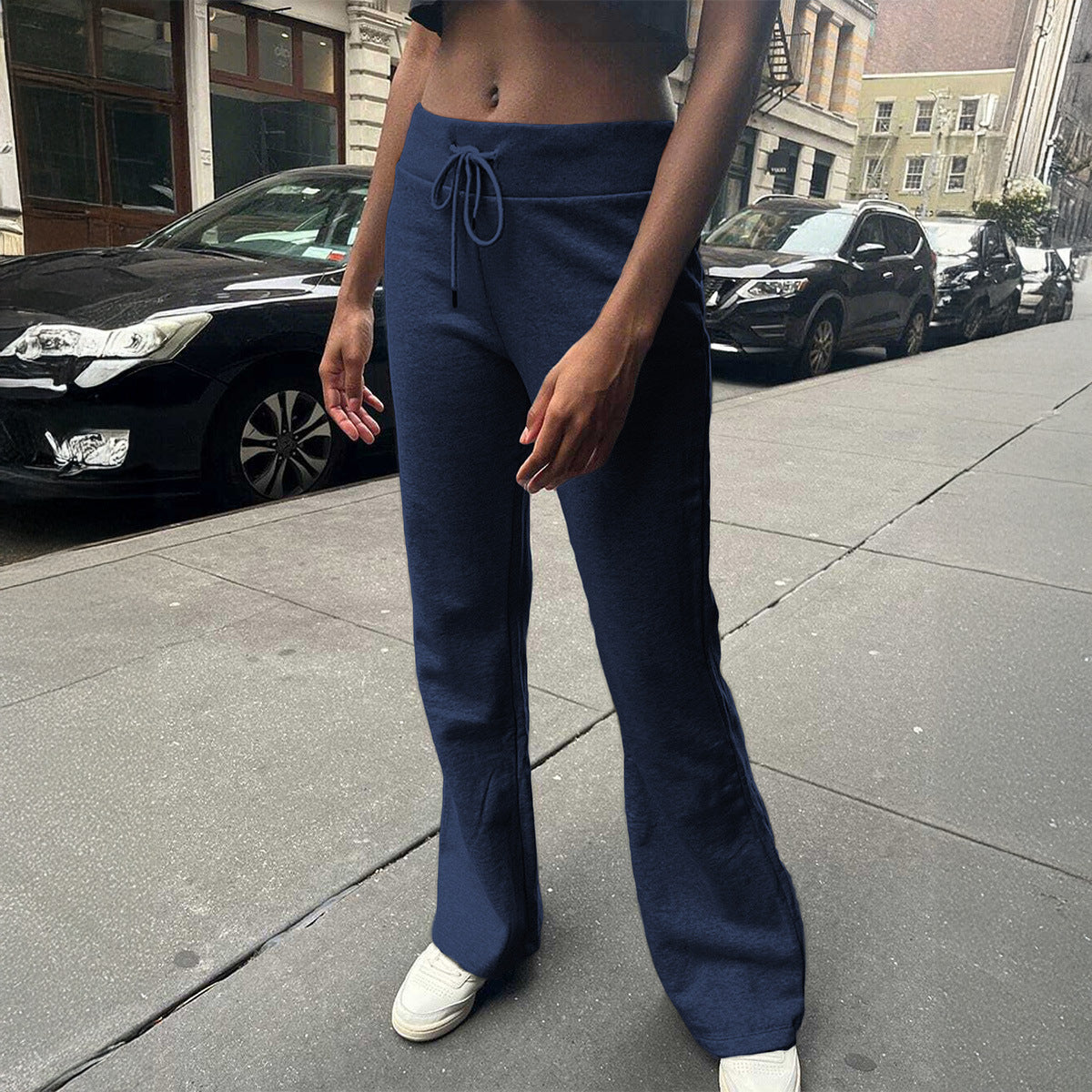 Women's Yoga Sports Solid Color Drawstring Trousers Clothing