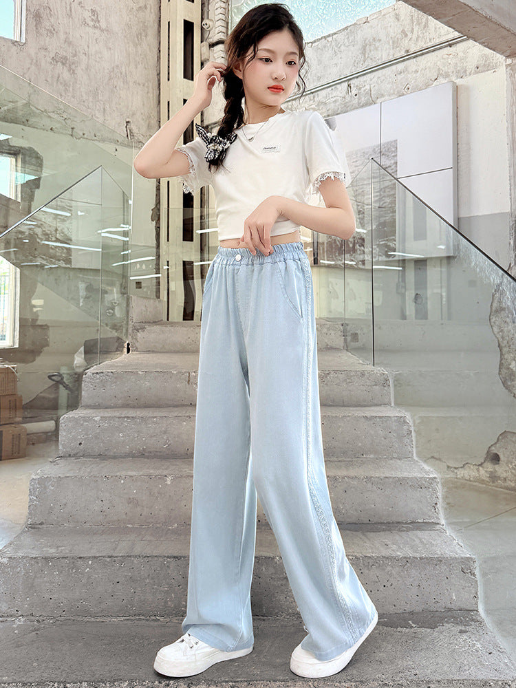 Children's Thin Summer Korean Style Western Medium Children's Pants