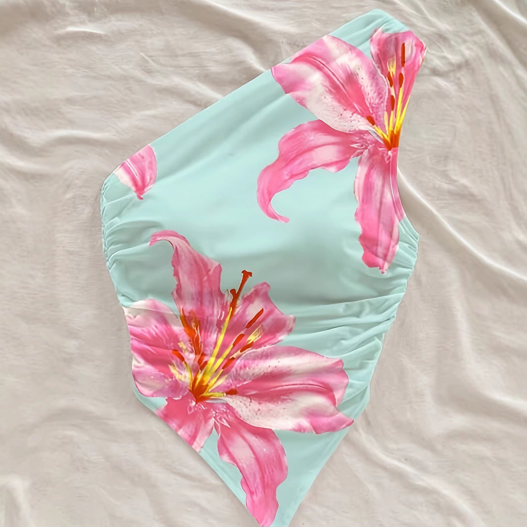 Printed Flower Print Summer Plant Oblique Small Vest/suspenders/tube Top