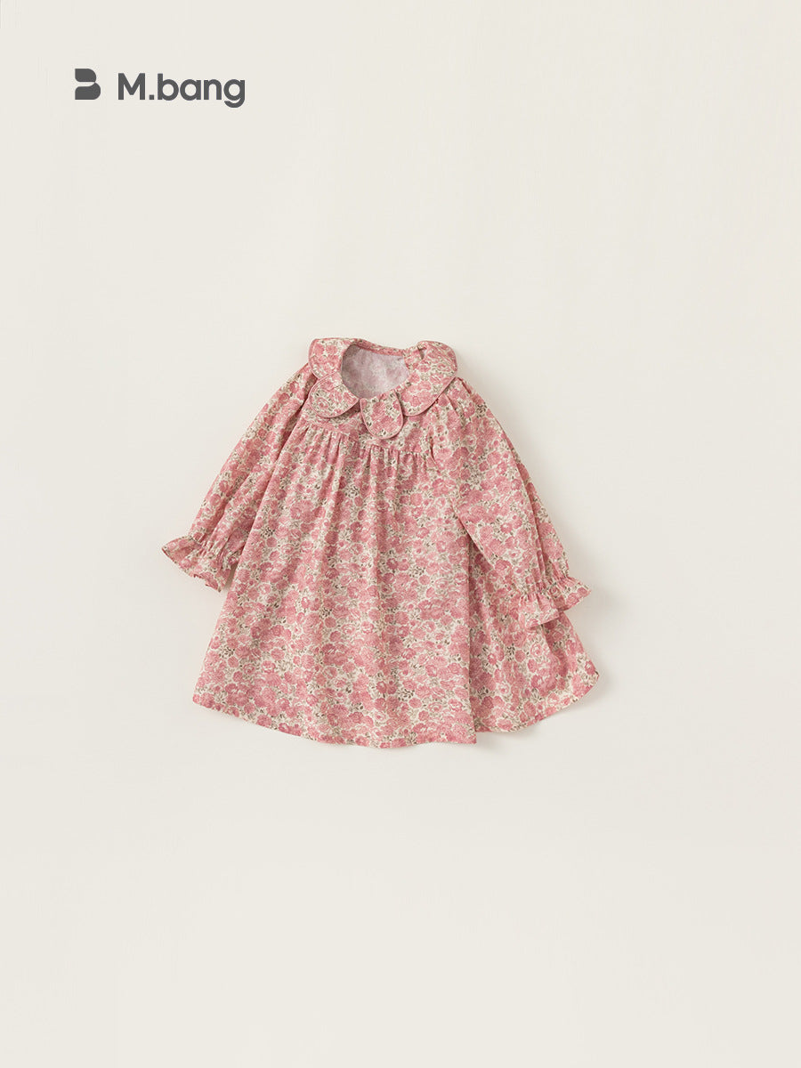 Children's Clothing Spring Clothes Floral Outing Doll Collar Long Sleeve Children's Dress