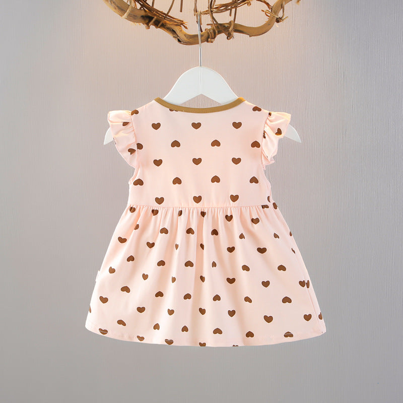 Summer Trendy Thin Skirt Flying Sleeve Children's Dress