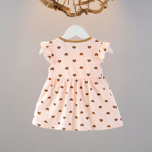 Summer Trendy Thin Skirt Flying Sleeve Children's Dress