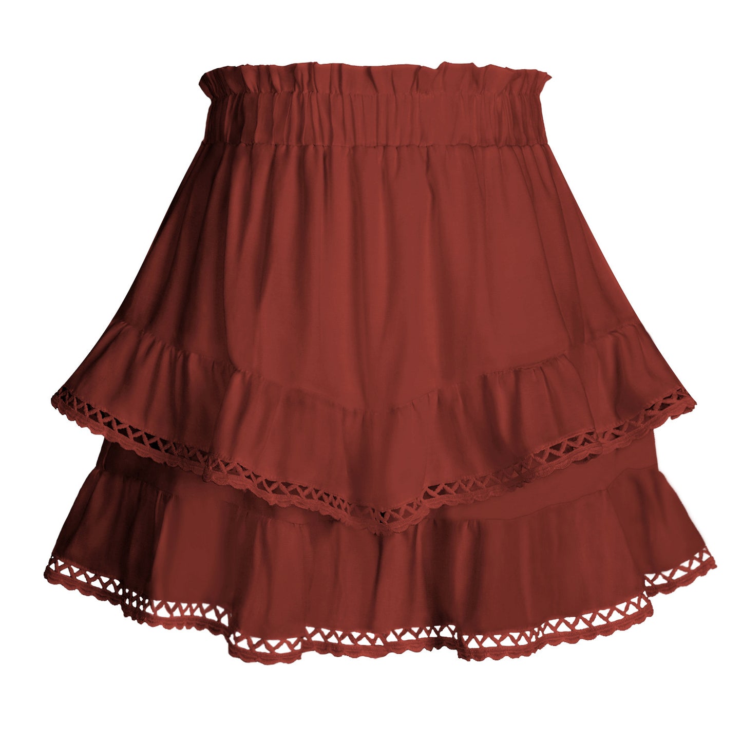 Women's Lace Elastic Hot Pleated Layered Cake Shorts