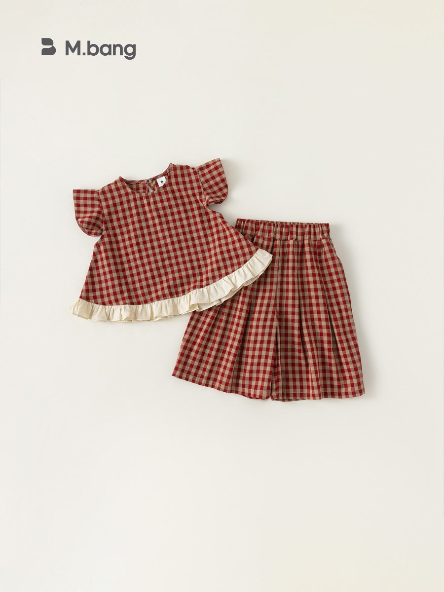 Children's Clothing Summer Flying Sleeves Top Wide Children's Suit