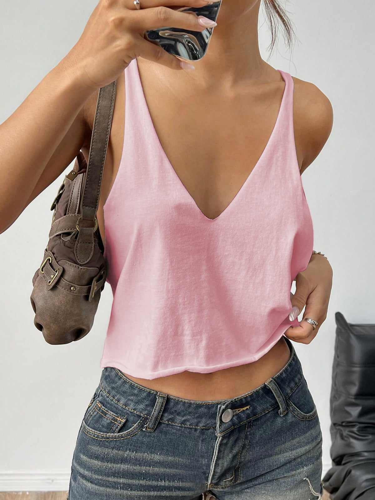Durable Women's Sleeveless Loose Solid Color Vests