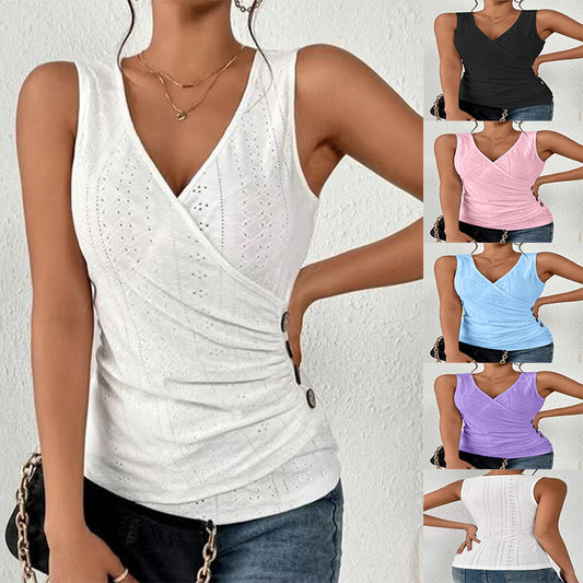 Women's Sexy Solid Color Short-sleeved T-shirt Small Vest/suspenders/tube Top