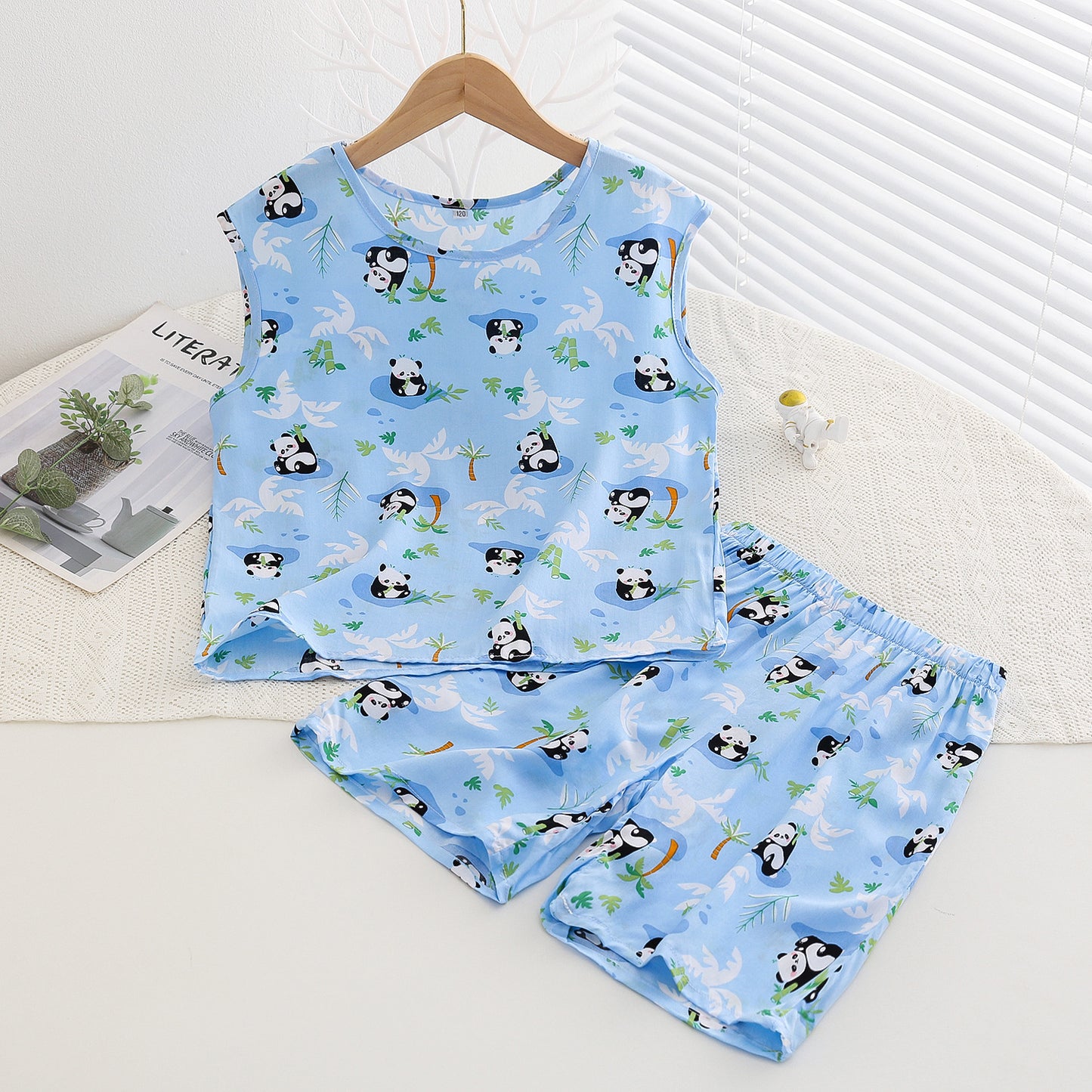 Children's Feeling Bourette Boys Thin Artificial Cotton Children's Suit
