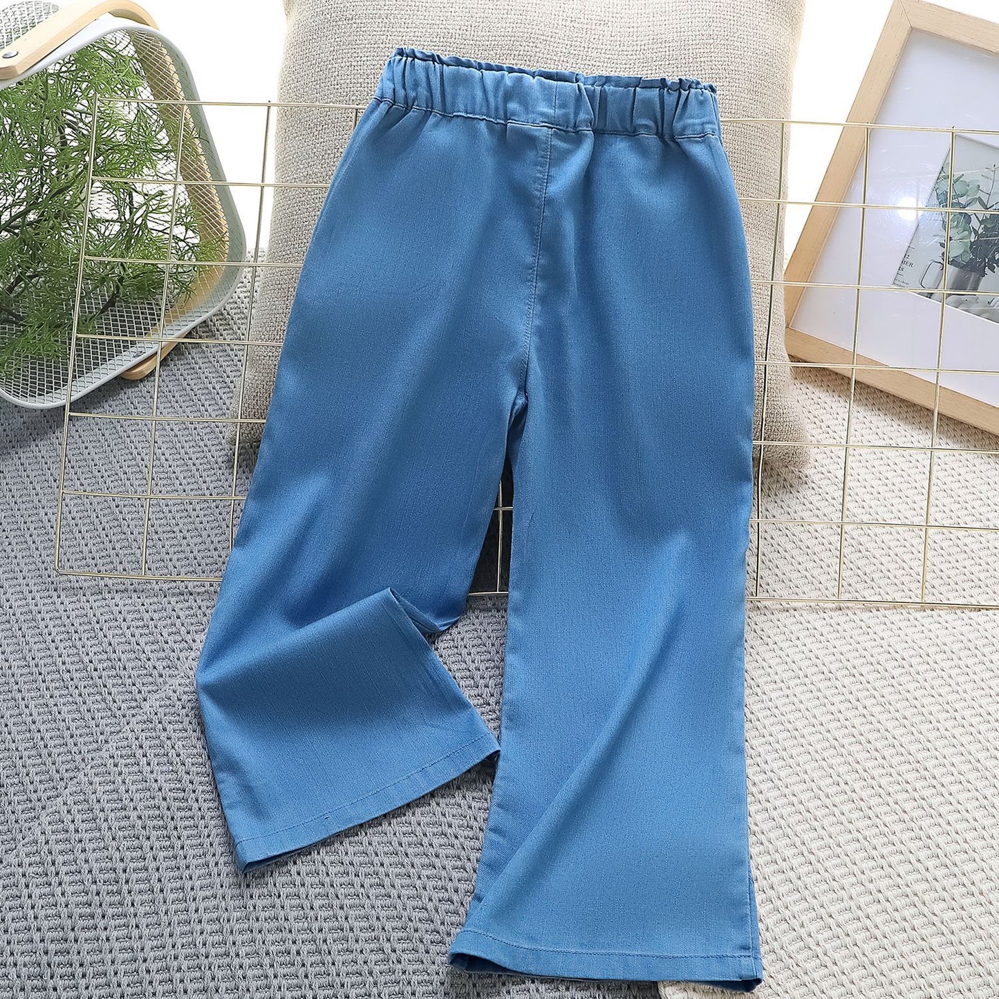 Children's Sales Flared Medium Large Denim Embroidered Children's Pants
