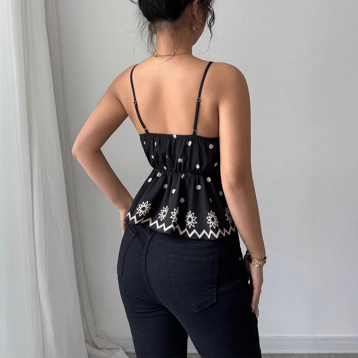 Women's Elegant Sleeveless Backless Sexy Waist Print Vests