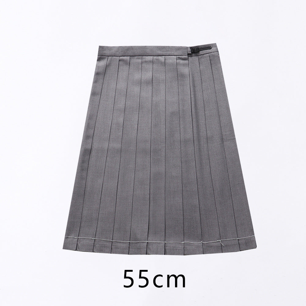 Pleated Orthodox Solid Color High Waist Skirt
