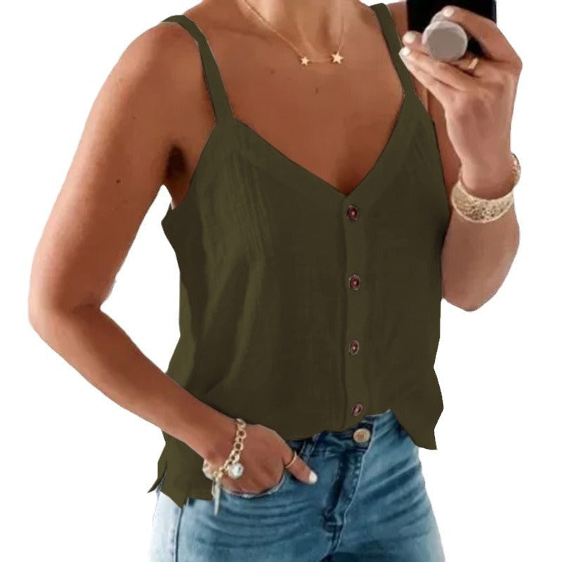Fashion Sleeveless Solid Color Summer Camisole Small Vest/suspenders/tube Top