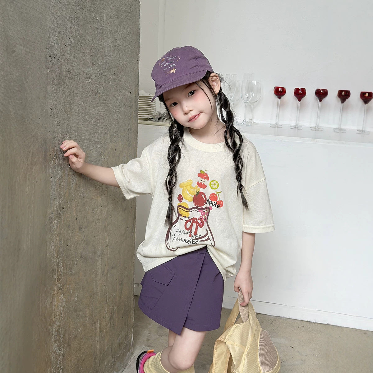 Children's Style Half Sleeve Cotton Cool Lightweight Breathable Top Cartoon Children's T-shirt