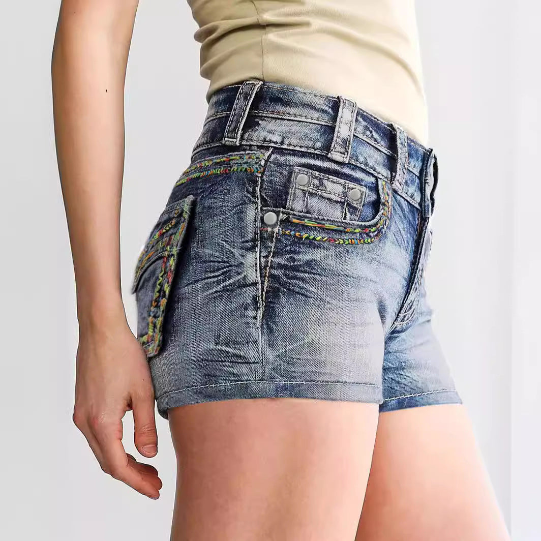 Creative Charming Women's Embroidered Denim Hot Women's Jeans