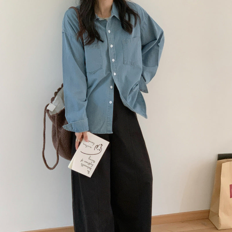 Women's Shirt Design Versatile Loose Retro Korean Style Coats