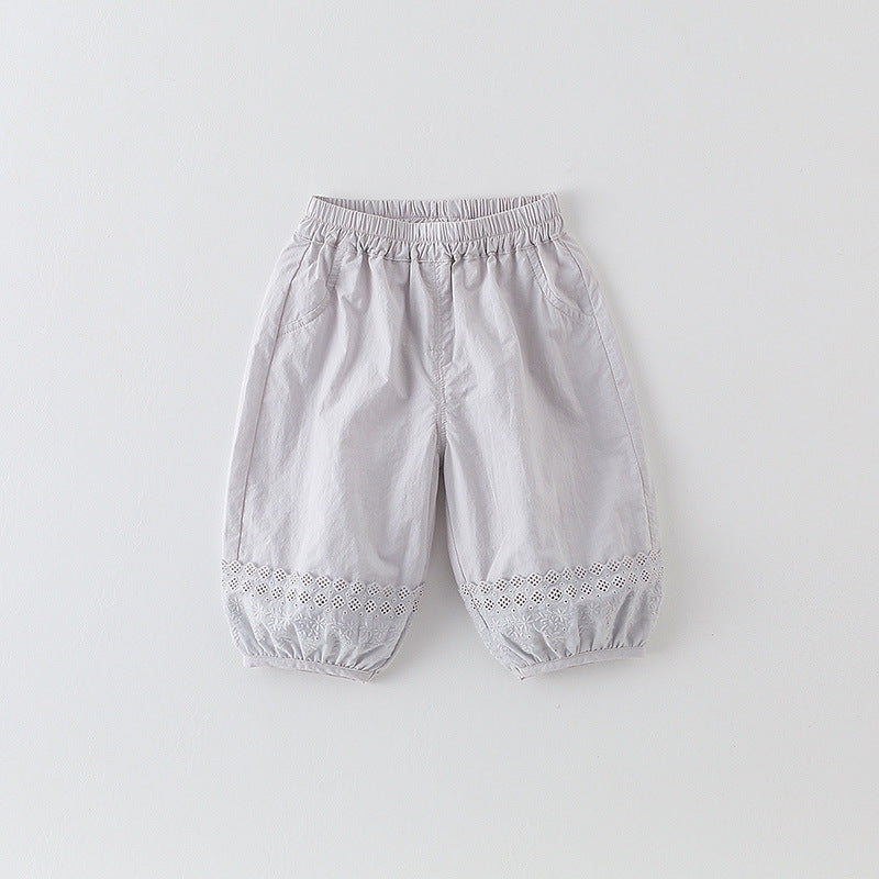 Infant Toddler Cotton Cropped Summer Korean Style Versatile Bloomers Loose Children's Pants