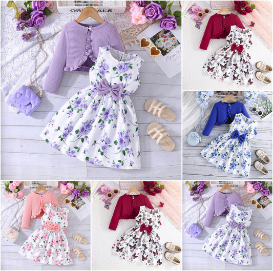 Children's Colorful Suspender Skirt Solid Color Coat Fashionable Lady Children's Dress