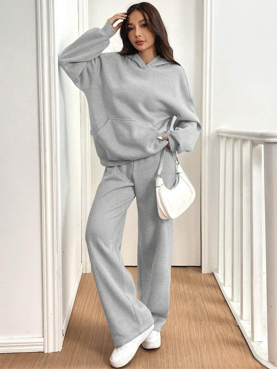 Women's Leisure Warm Hooded Sports Long Winter Fashion Casual Suit