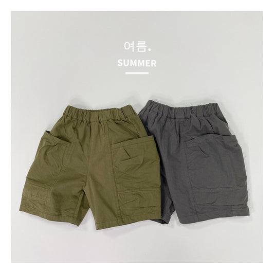 Children's Overalls Summer Middle Boys Casual With Pocket Shorts Fashionable Children's Pants