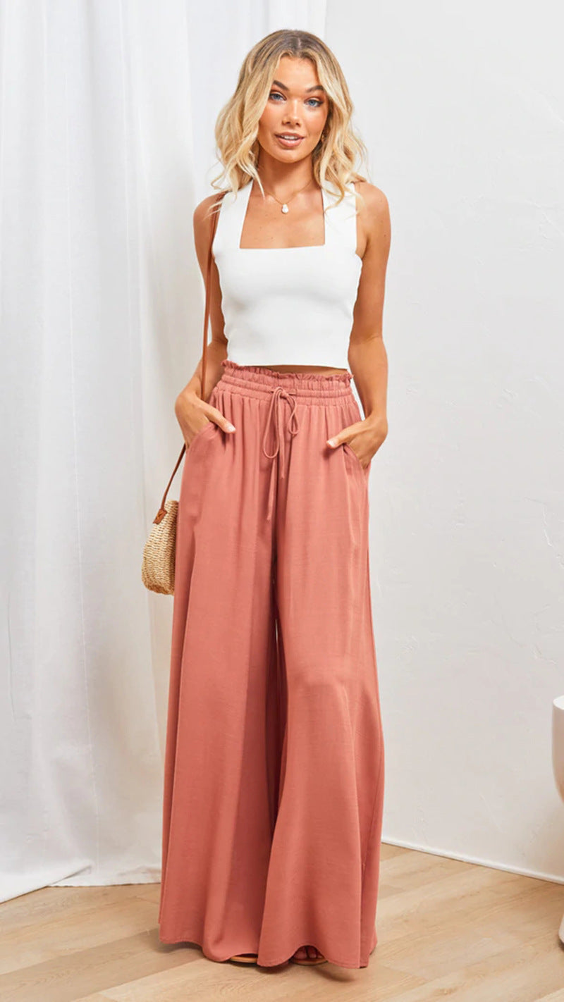 Women's Wide Leg Loose Fashionable Trousers Casual Pants