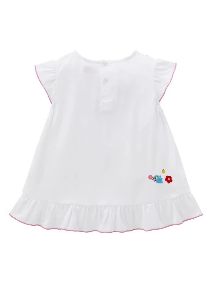 Rabbit Cotton Soft Ruffled Flying Sleeve Children's T-shirt