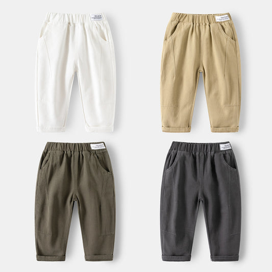 Children's Spring Trousers Letter Logo Fashion Casual Solid Children's Pants