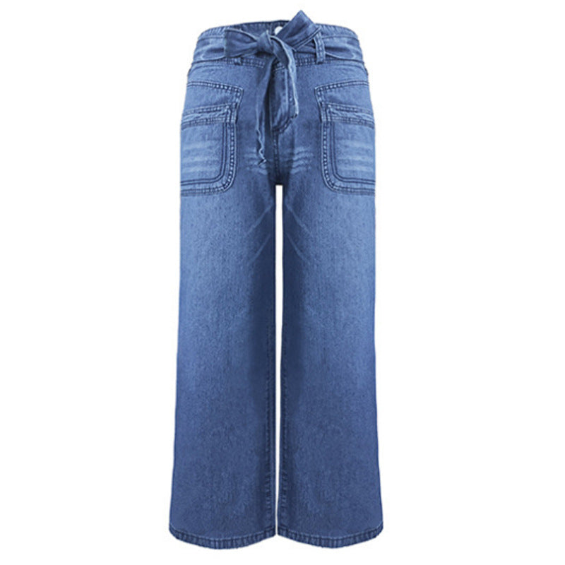 Women's Elegant Graceful Wide Leg Draped Decorative Slimming Women's Jeans