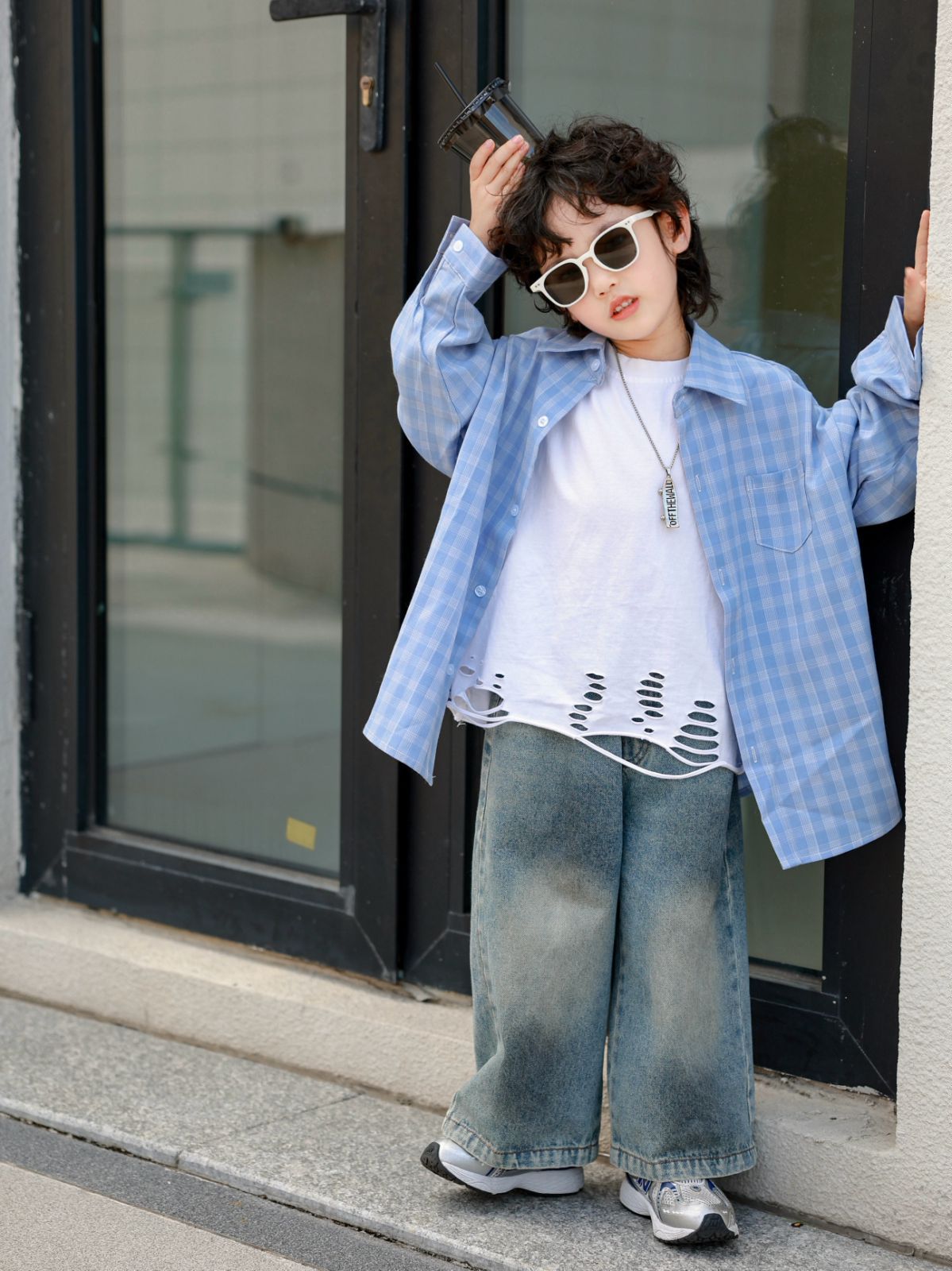 Children's Shirt Style Retro Top Loose Lazy Parent-child Outfit