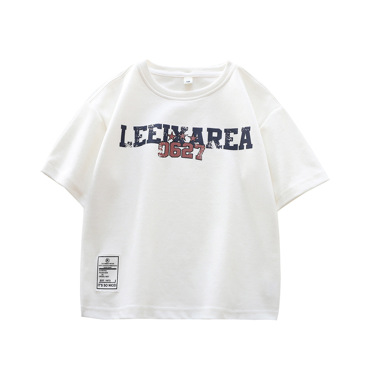 Children's Short-sleeved Cotton Summer Loose Handsome Medium Large Fashionable Half-sleeved Children's T-shirt
