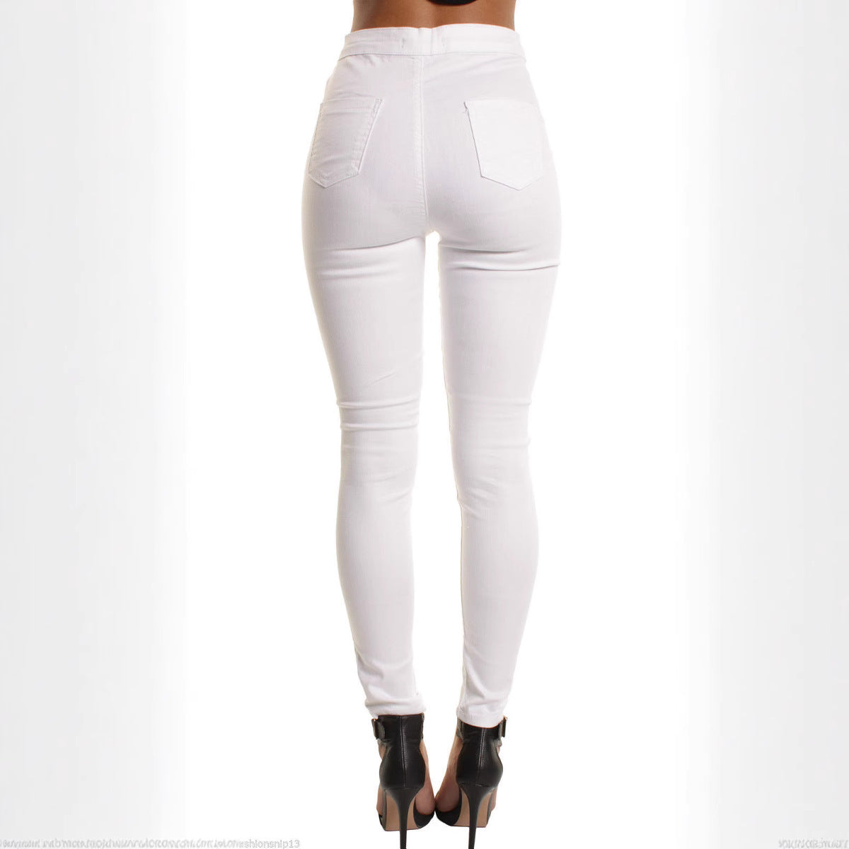 Versatile Women's Stretch Slimming Knee Ripped Women's Jeans