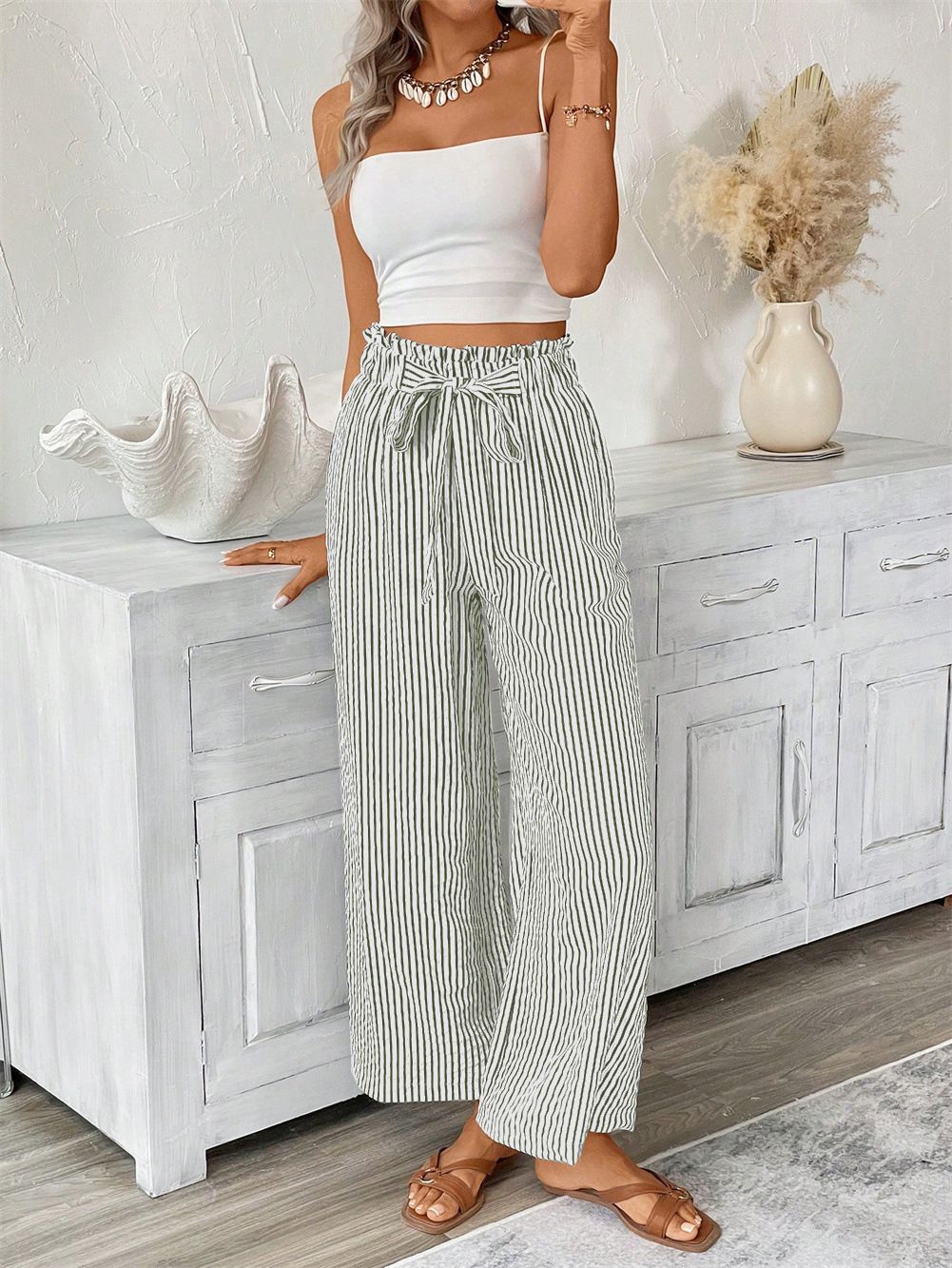 Stylish Innovative Women's Striped Elegant Female Casual Pants