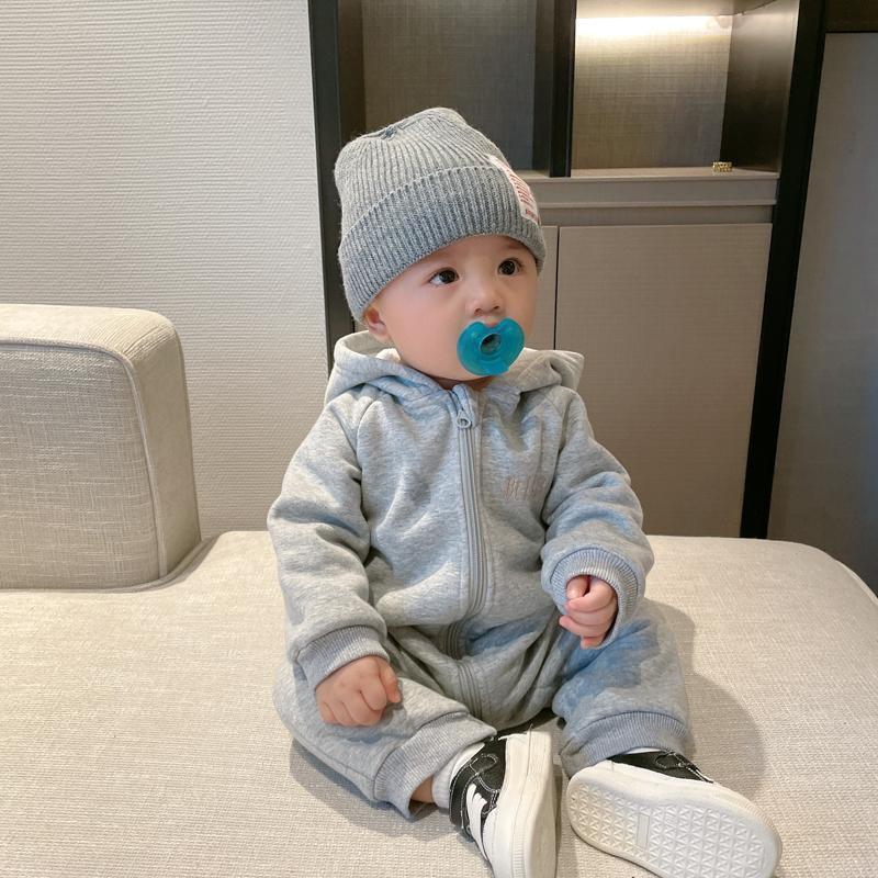 Jumpsuit Deep Autumn Clothing Rompers Born Fleece-lined Thickened Pajamas Jumpsuit, Climbing Suit