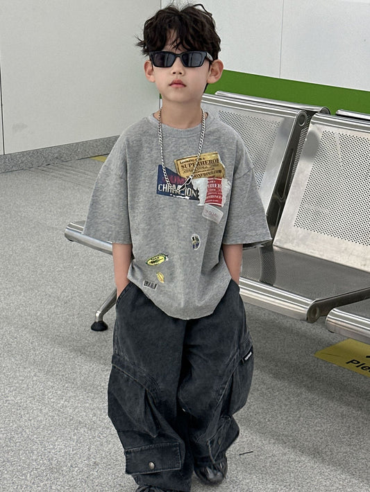 Children's Cotton Summer Short-sleeved Korean Style Top Children's T-shirt