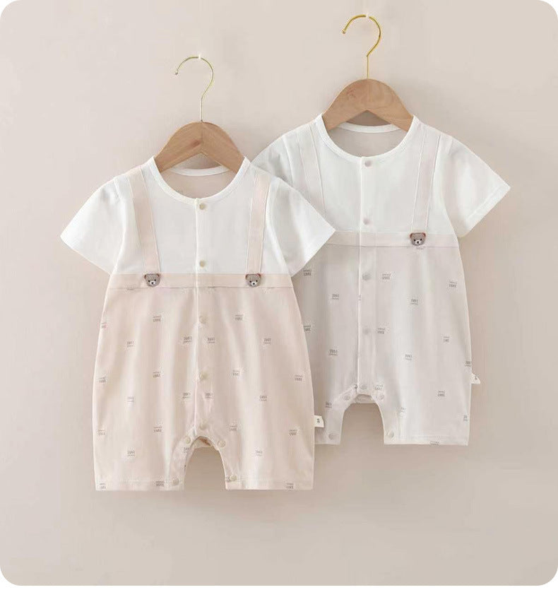 Summer Born Clothes Boy Short Sleeve Jumpsuit, Climbing Suit