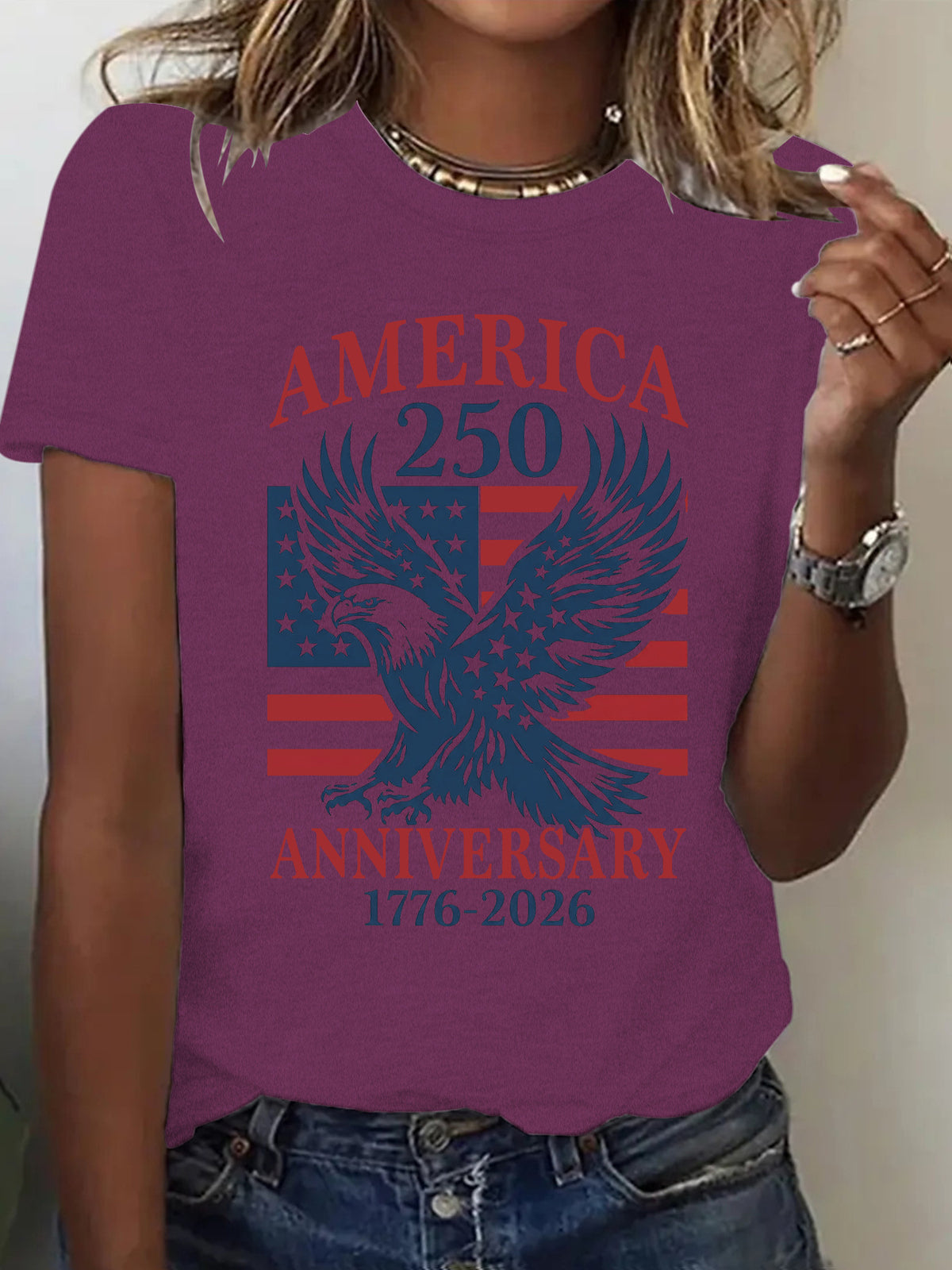 Women's Short-sleeved Shirt With Patriotism The Theme Women's T-shirt