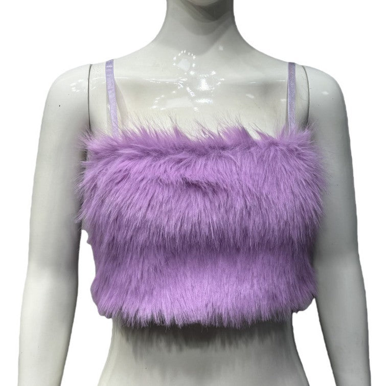 Sexy Hot Tube Solid Color Plush Small Vest/suspenders/tube Top