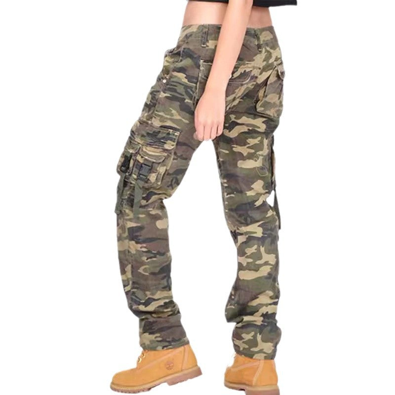 Women's Camouflage Loose Outdoor Sports Overalls Pants