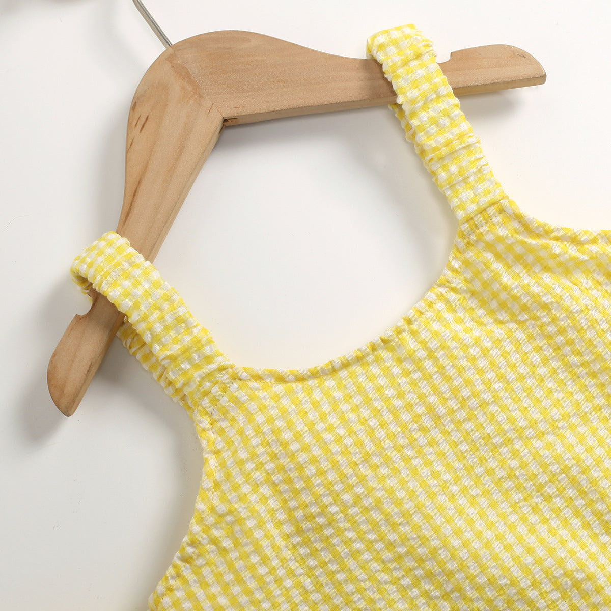 Summer Strap Puff Sleeve Sweet Two-piece Children's Suit