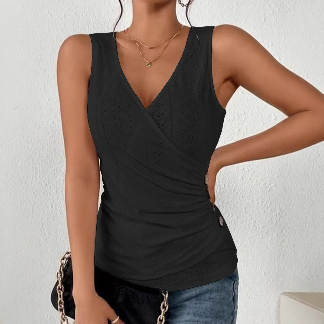 Durable Women's Sexy Solid Color Short-sleeved Women's T-shirt