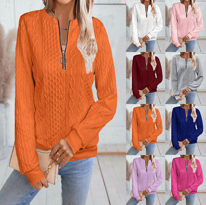 Innovative Popular Women's Casual Neckline Zipper Sweaters