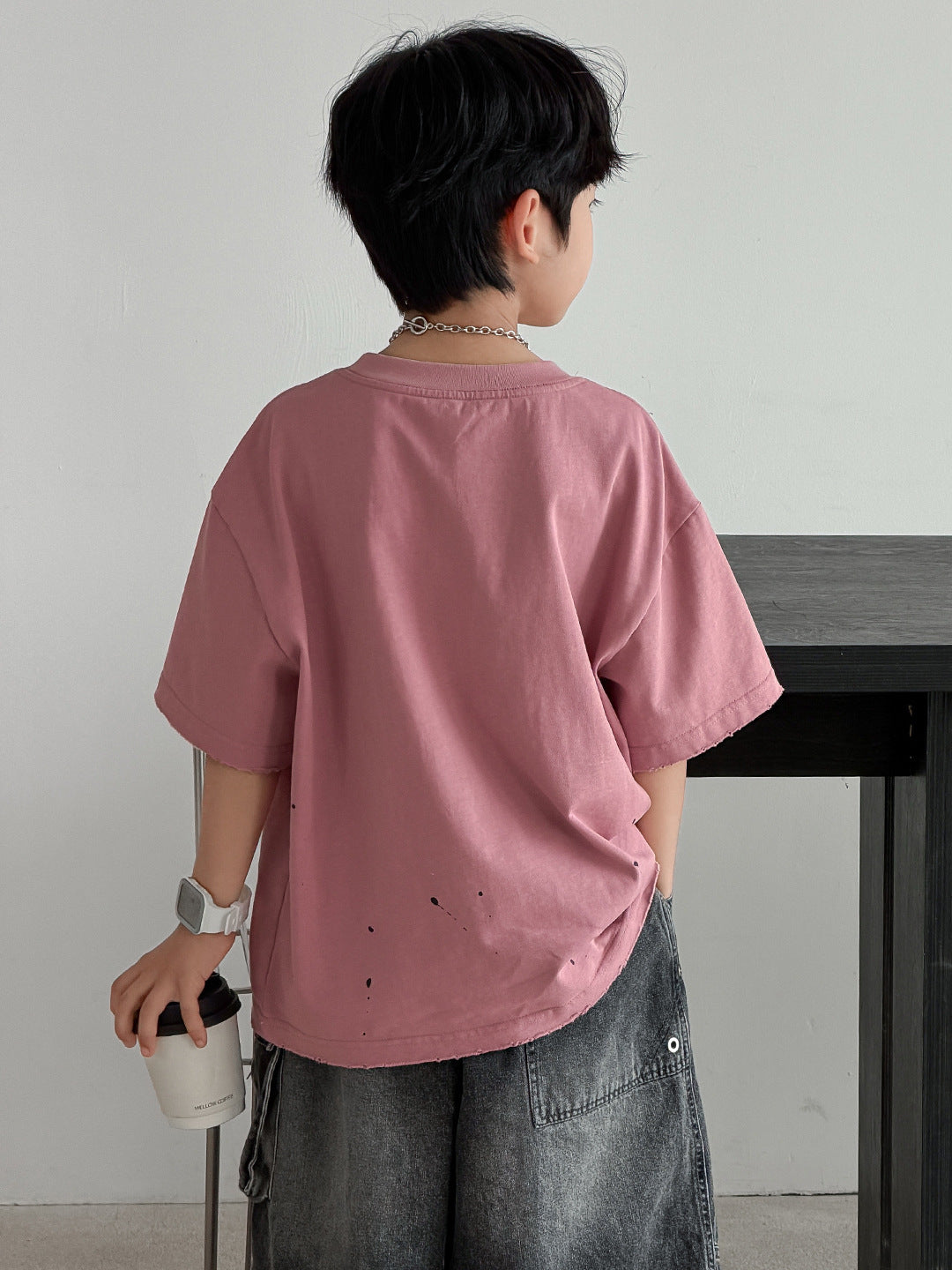 Children's Boy's Short-sleeved Summer Loose Top Boys Middle Big Half Sleeve Children's T-shirt