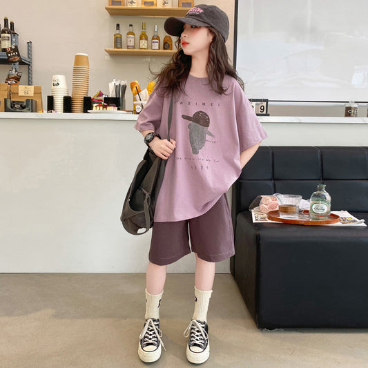 Children's Sports Two-piece Summer Western Style Short Sleeve Casual Children's Suit