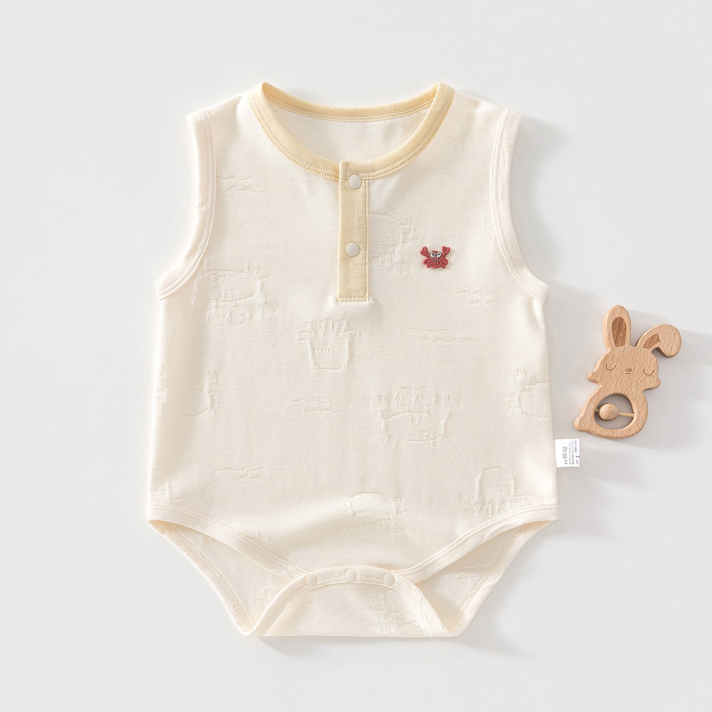 Pure Cotton Class Boneless Triangle Jacquard Sleeveless Vest Jumpsuit, Climbing Suit