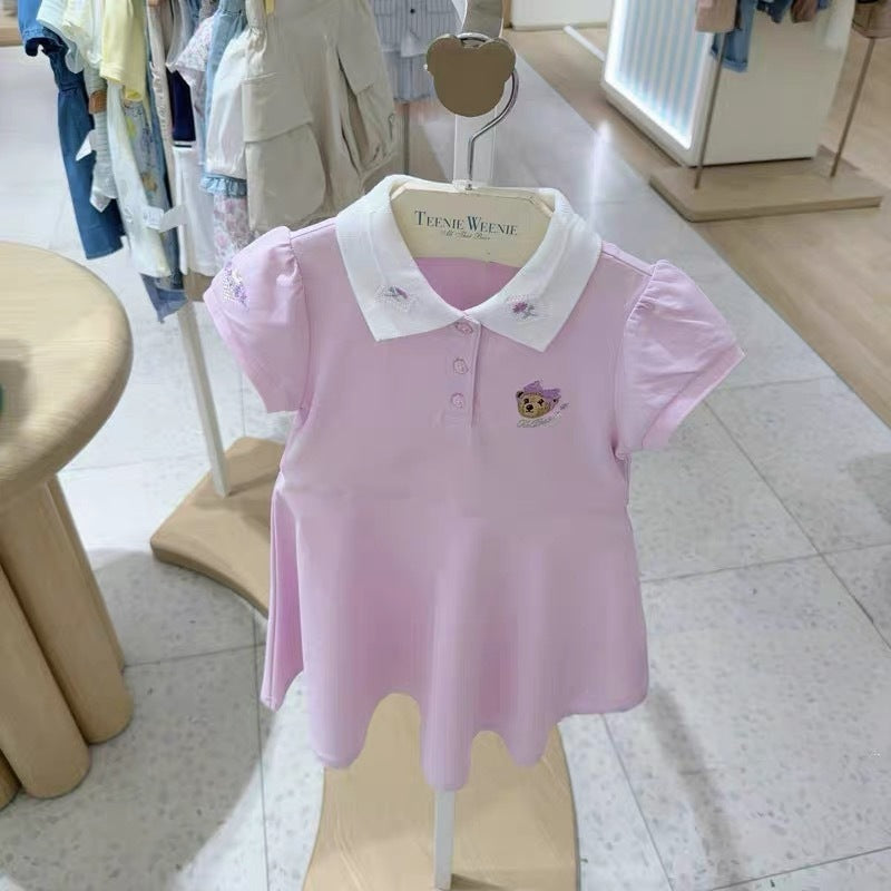 Korean Style Little Bear Soft Breathable Eye-catching Children's Dress