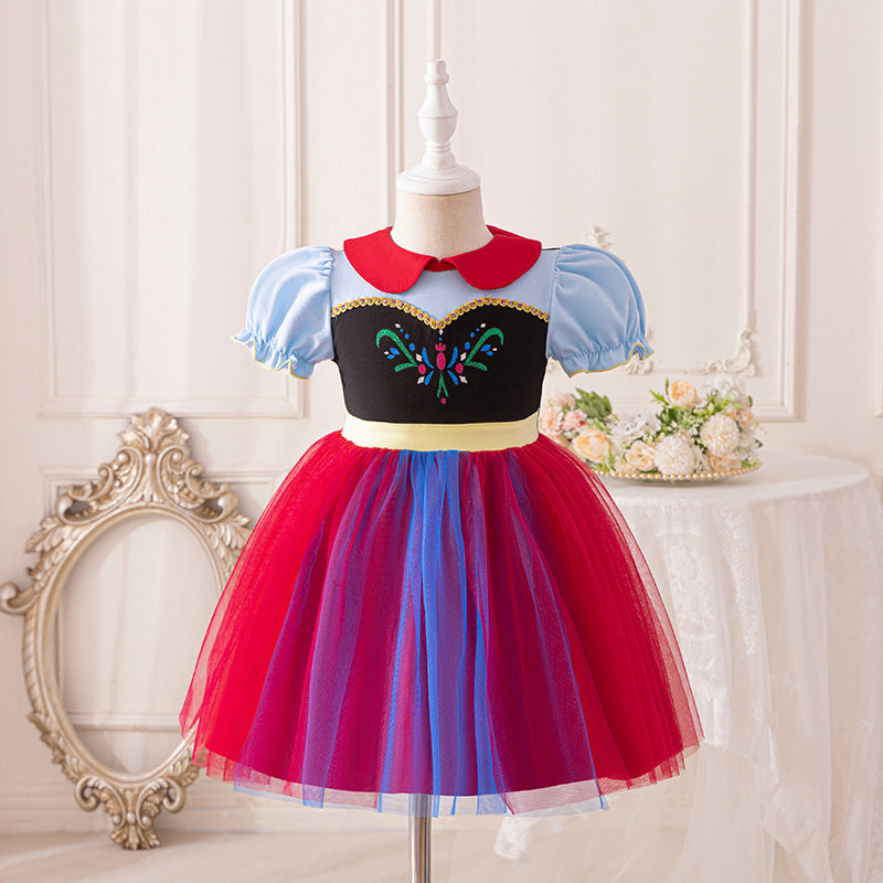 Children's Single Ice Princess Cotton Thin Short-sleeved Children's Dress
