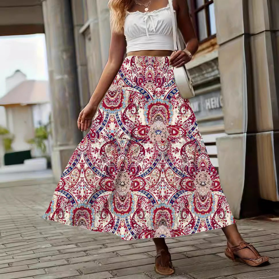 Women's Spring Fresh Mori Floral Casual Slim Fit Skirt