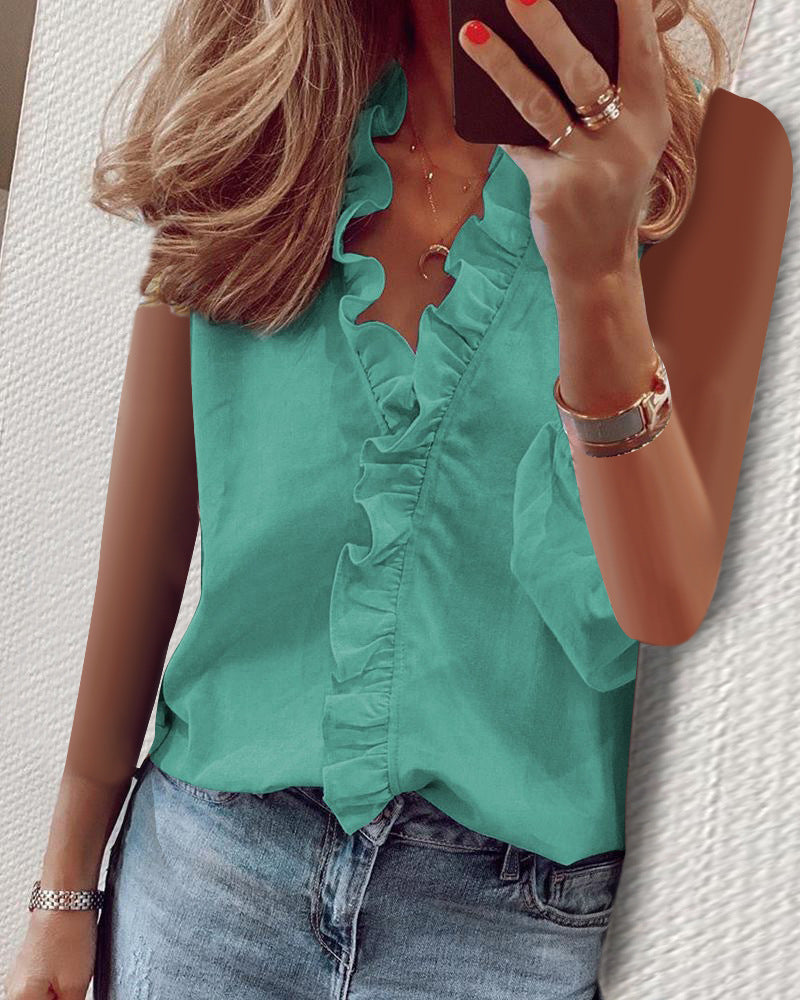 Versatile Classy Women's Long Sleeve Ruffle Blouse