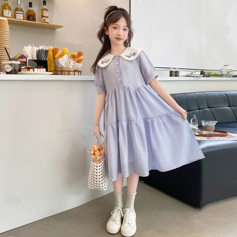 Big Korean Style Western Doll Collar Children's Dress