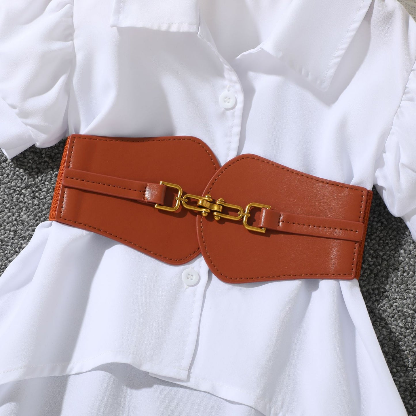Lantern Short Sleeve Lapel Loose Single-breasted A- Line Shirt Children's Suit