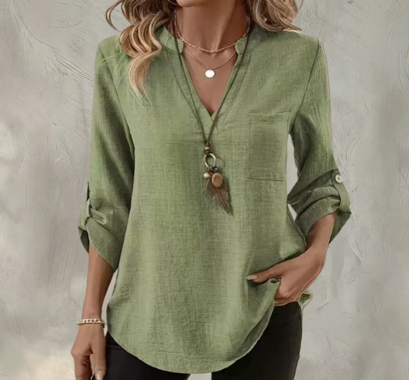 Women's Shirt Loose-fitting Solid Color Loose Plus Size