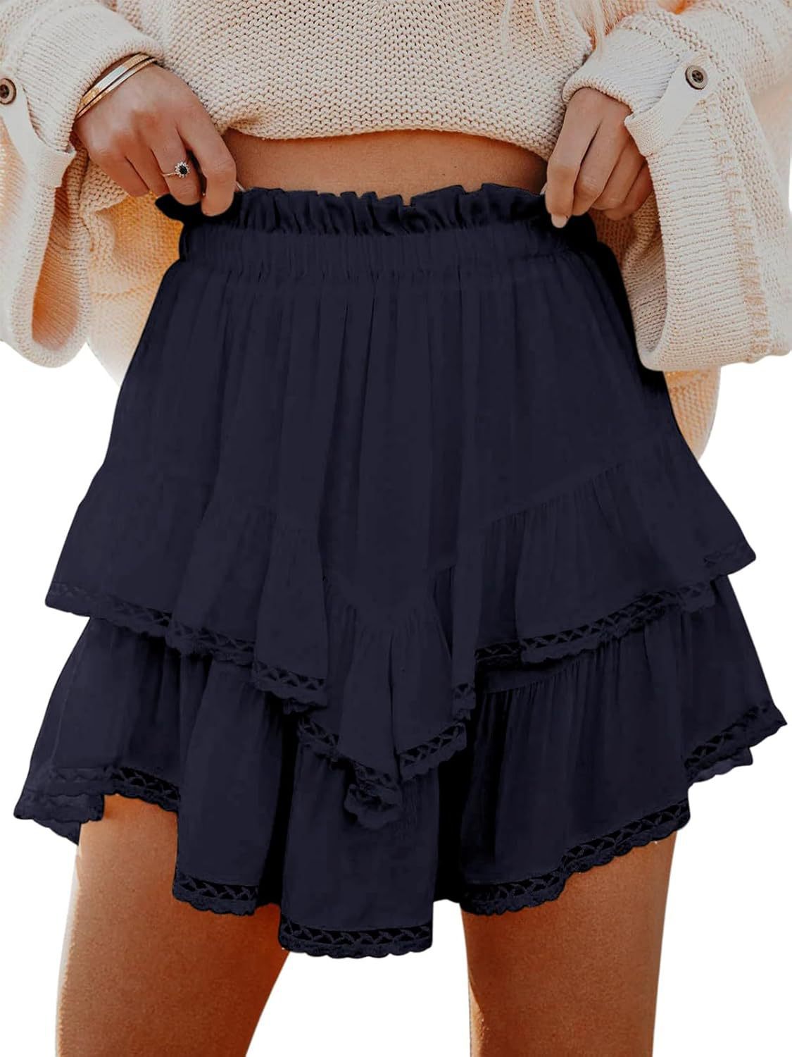 Women's Bohemian Pleated Cake High Waist Golf Tennis Skirt